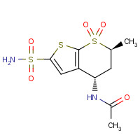 147200-03-1 N-[(4S,6S)-6-methyl-7,7-dioxo-2-sulfamoyl-5,6-dihydro-4H-thieno[2,3-b]thiopyran-4-yl]acetamide chemical structure