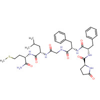 61123-13-5 (2S)-N-[(2S)-1-[[(2S)-1-[[2-[[(2S)-1-[[(2S)-1-amino-4-methylsulfanyl-1-oxobutan-2-yl]amino]-4-methyl-1-oxopentan-2-yl]amino]-2-oxoethyl]amino]-1-oxo-3-phenylpropan-2-yl]amino]-1-oxo-3-phenylpropan-2-yl]-5-oxopyrrolidine-2-carboxamide chemical structure