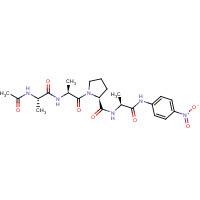 96699-74-0 (2S)-1-[(2S)-2-[[(2S)-2-acetamidopropanoyl]amino]propanoyl]-N-[(2S)-1-(4-nitroanilino)-1-oxopropan-2-yl]pyrrolidine-2-carboxamide chemical structure