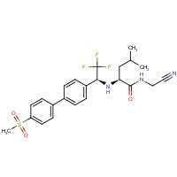 603139-12-4 (2S)-N-(cyanomethyl)-4-methyl-2-[[(1S)-2,2,2-trifluoro-1-[4-(4-methylsulfonylphenyl)phenyl]ethyl]amino]pentanamide chemical structure