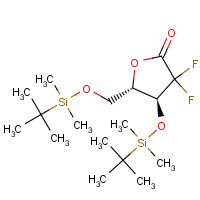 166275-26-9 (4S,5S)-4-[tert-butyl(dimethyl)silyl]oxy-5-[[tert-butyl(dimethyl)silyl]oxymethyl]-3,3-difluorooxolan-2-one chemical structure