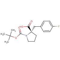 706806-65-7 (2S)-2-[(4-fluorophenyl)methyl]-1-[(2-methylpropan-2-yl)oxycarbonyl]pyrrolidine-2-carboxylic acid chemical structure