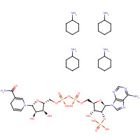 100929-71-3 [[(2R,3R,4R,5R)-5-(6-aminopurin-9-yl)-3-hydroxy-4-phosphonooxyoxolan-2-yl]methoxy-hydroxyphosphoryl] [(2R,3S,4R,5R)-5-(3-carbamoyl-4H-pyridin-1-yl)-3,4-dihydroxyoxolan-2-yl]methyl hydrogen phosphate;cyclohexanamine chemical structure