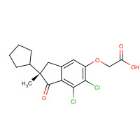 54197-31-8 2-[[(2S)-6,7-dichloro-2-cyclopentyl-2-methyl-1-oxo-3H-inden-5-yl]oxy]acetic acid chemical structure