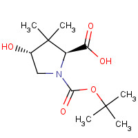 173913-66-1 (2S,4R)-4-hydroxy-3,3-dimethyl-1-[(2-methylpropan-2-yl)oxycarbonyl]pyrrolidine-2-carboxylic acid chemical structure