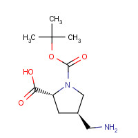 132622-81-2 (2R,4R)-4-(aminomethyl)-1-[(2-methylpropan-2-yl)oxycarbonyl]pyrrolidine-2-carboxylic acid chemical structure