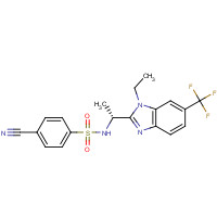 1025506-51-7 4-cyano-N-[(1R)-1-[1-ethyl-6-(trifluoromethyl)benzimidazol-2-yl]ethyl]benzenesulfonamide chemical structure