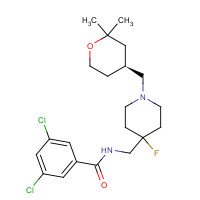 1072018-68-8 3,5-dichloro-N-[[1-[[(4S)-2,2-dimethyloxan-4-yl]methyl]-4-fluoropiperidin-4-yl]methyl]benzamide chemical structure