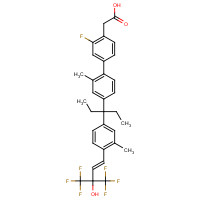 115038-42-1 2-[2-fluoro-4-[2-methyl-4-[3-[3-methyl-4-[(E)-4,4,4-trifluoro-3-hydroxy-3-(trifluoromethyl)but-1-enyl]phenyl]pentan-3-yl]phenyl]phenyl]acetic acid chemical structure