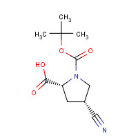 132622-85-6 (2R,4R)-4-cyano-1-[(2-methylpropan-2-yl)oxycarbonyl]pyrrolidine-2-carboxylic acid chemical structure