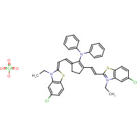 53655-17-7 N-[(5E)-2-[(E)-2-(5-chloro-3-ethyl-1,3-benzothiazol-3-ium-2-yl)ethenyl]-5-[(2Z)-2-(5-chloro-3-ethyl-1,3-benzothiazol-2-ylidene)ethylidene]cyclopenten-1-yl]-N-phenylaniline;perchlorate chemical structure