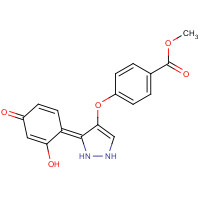 510766-37-7 methyl 4-[[(3Z)-3-(2-hydroxy-4-oxocyclohexa-2,5-dien-1-ylidene)-1,2-dihydropyrazol-4-yl]oxy]benzoate chemical structure
