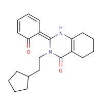 938179-22-7 (2Z)-3-(2-cyclopentylethyl)-2-(6-oxocyclohexa-2,4-dien-1-ylidene)-5,6,7,8-tetrahydro-1H-quinazolin-4-one chemical structure