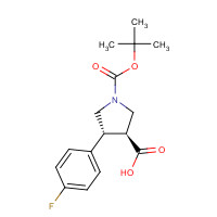 1002732-10-6 (3S,4R)-4-(4-fluorophenyl)-1-[(2-methylpropan-2-yl)oxycarbonyl]pyrrolidine-3-carboxylic acid chemical structure