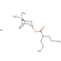 80-50-2 [(1R,5S)-8,8-dimethyl-8-azoniabicyclo[3.2.1]octan-3-yl] 2-propylpentanoate;bromide chemical structure