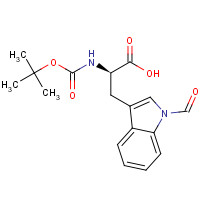 64905-10-8 (2R)-3-(1-formylindol-3-yl)-2-[(2-methylpropan-2-yl)oxycarbonylamino]propanoic acid chemical structure