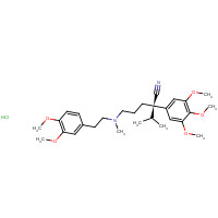 36622-40-9 (2R)-5-[2-(3,4-dimethoxyphenyl)ethyl-methylamino]-2-propan-2-yl-2-(3,4,5-trimethoxyphenyl)pentanenitrile;hydrochloride chemical structure