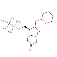 112168-22-6 (3aS,4S,5R,6aR)-4-[[tert-butyl(dimethyl)silyl]oxymethyl]-5-(oxan-2-yloxy)-3,3a,4,5,6,6a-hexahydro-1H-pentalen-2-one chemical structure