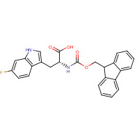 1257853-57-8 (2R)-2-(9H-fluoren-9-ylmethoxycarbonylamino)-3-(6-fluoro-1H-indol-3-yl)propanoic acid chemical structure