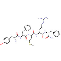 99414-63-8 (2S)-2-[[(2S)-2-[[(2S)-2-[[(2S)-2-amino-3-(4-hydroxyphenyl)propanoyl]amino]-3-phenylpropanoyl]amino]-4-methylsulfanylbutanoyl]amino]-N-[(2S)-1-amino-1-oxo-3-phenylpropan-2-yl]-5-(diaminomethylideneamino)pentanamide chemical structure