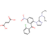 54533-86-7 (E)-but-2-enedioic acid;(2-chlorophenyl)-[2-[2-(diethylaminomethyl)imidazol-1-yl]-5-nitrophenyl]methanone chemical structure