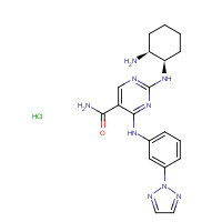 1370261-97-4 2-[[(1R,2S)-2-aminocyclohexyl]amino]-4-[3-(triazol-2-yl)anilino]pyrimidine-5-carboxamide;hydrochloride chemical structure