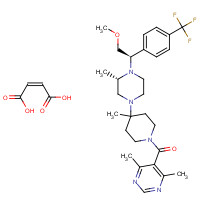 599179-03-0 (Z)-but-2-enedioic acid;(4,6-dimethylpyrimidin-5-yl)-[4-[(3S)-4-[(1R)-2-methoxy-1-[4-(trifluoromethyl)phenyl]ethyl]-3-methylpiperazin-1-yl]-4-methylpiperidin-1-yl]methanone chemical structure