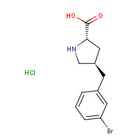 1049734-10-2 (2S,4R)-4-[(3-bromophenyl)methyl]pyrrolidine-2-carboxylic acid;hydrochloride chemical structure