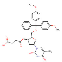 74405-40-6 4-[(2R,3S,5R)-2-[[bis(4-methoxyphenyl)-phenylmethoxy]methyl]-5-(5-methyl-2,4-dioxopyrimidin-1-yl)oxolan-3-yl]oxy-4-oxobutanoic acid chemical structure