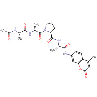 62037-45-0 (2S)-1-[(2S)-2-[[(2S)-2-acetamidopropanoyl]amino]propanoyl]-N-[(2S)-1-[(4-methyl-2-oxochromen-7-yl)amino]-1-oxopropan-2-yl]pyrrolidine-2-carboxamide chemical structure