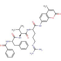 88899-22-3 N-[(2S)-1-[[(2S)-1-[[(2S)-5-(diaminomethylideneamino)-1-[(4-methyl-2-oxochromen-7-yl)amino]-1-oxopentan-2-yl]amino]-3-methyl-1-oxobutan-2-yl]amino]-1-oxo-3-phenylpropan-2-yl]benzamide chemical structure