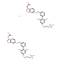 1374598-80-7 2-[(3S)-6-[[3-[2,6-dimethyl-4-(3-methylsulfonylpropoxy)phenyl]phenyl]methoxy]-2,3-dihydro-1-benzofuran-3-yl]acetic acid;hydrate chemical structure