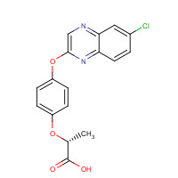 94051-08-8 (2R)-2-[4-(6-chloroquinoxalin-2-yl)oxyphenoxy]propanoic acid chemical structure