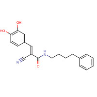 133550-41-1 (E)-2-cyano-3-(3,4-dihydroxyphenyl)-N-(4-phenylbutyl)prop-2-enamide chemical structure
