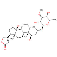 663-95-6 3-[(1R,3R,5R,8R,9S,10S,13R,14S,17R)-3-[(2R,3R,4R,5R,6S)-3,5-dihydroxy-4-methoxy-6-methyloxan-2-yl]oxy-1,14-dihydroxy-10,13-dimethyl-1,2,3,4,5,6,7,8,9,11,12,15,16,17-tetradecahydrocyclopenta[a]phenanthren-17-yl]-2H-furan-5-one chemical structure