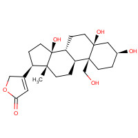 560-54-3 3-[(3S,5S,8R,9S,10R,13R,14S,17R)-3,5,14-trihydroxy-10-(hydroxymethyl)-13-methyl-2,3,4,6,7,8,9,11,12,15,16,17-dodecahydro-1H-cyclopenta[a]phenanthren-17-yl]-2H-furan-5-one chemical structure