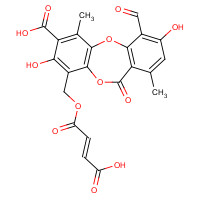 489-50-9 4-[[(E)-3-carboxyprop-2-enoyl]oxymethyl]-10-formyl-3,9-dihydroxy-1,7-dimethyl-6-oxobenzo[b][1,4]benzodioxepine-2-carboxylic acid chemical structure