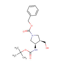 370881-64-4 benzyl (3R,4R)-3-(hydroxymethyl)-4-[(2-methylpropan-2-yl)oxycarbonylamino]pyrrolidine-1-carboxylate chemical structure