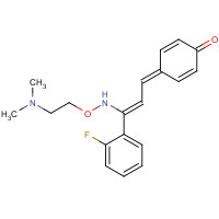 130579-75-8 4-[(Z)-3-[2-(dimethylamino)ethoxyamino]-3-(2-fluorophenyl)prop-2-enylidene]cyclohexa-2,5-dien-1-one chemical structure