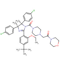 939981-37-0 2-[4-[(4S,5R)-2-(4-tert-butyl-2-ethoxyphenyl)-4,5-bis(4-chlorophenyl)-4,5-dimethylimidazole-1-carbonyl]piperazin-1-yl]-1-morpholin-4-ylethanone chemical structure