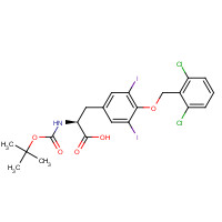 201416-66-2 (2S)-3-[4-[(2,6-dichlorophenyl)methoxy]-3,5-diiodophenyl]-2-[(2-methylpropan-2-yl)oxycarbonylamino]propanoic acid chemical structure