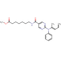 1316216-07-5 methyl 7-[[2-(N-[(2E)-penta-2,4-dien-2-yl]anilino)pyrimidine-5-carbonyl]amino]heptanoate chemical structure
