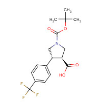 955137-85-6 (3S,4R)-1-[(2-methylpropan-2-yl)oxycarbonyl]-4-[4-(trifluoromethyl)phenyl]pyrrolidine-3-carboxylic acid chemical structure