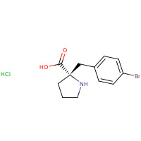 1217789-02-0 (2S)-2-[(4-bromophenyl)methyl]pyrrolidine-2-carboxylic acid;hydrochloride chemical structure