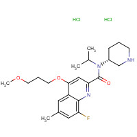 1078128-56-9 8-fluoro-4-(3-methoxypropoxy)-6-methyl-N-[(3R)-piperidin-3-yl]-N-propan-2-ylquinoline-2-carboxamide;dihydrochloride chemical structure