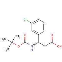 500770-74-1 (3S)-3-(3-chlorophenyl)-3-[(2-methylpropan-2-yl)oxycarbonylamino]propanoic acid chemical structure