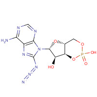 31966-52-6 (4aR,6R,7R,7aS)-6-(6-amino-8-azidopurin-9-yl)-2-hydroxy-2-oxo-4a,6,7,7a-tetrahydro-4H-furo[3,2-d][1,3,2]dioxaphosphinin-7-ol chemical structure