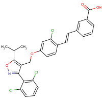1089660-72-9 3-[(E)-2-[2-chloro-4-[[3-(2,6-dichlorophenyl)-5-propan-2-yl-1,2-oxazol-4-yl]methoxy]phenyl]ethenyl]benzoic acid chemical structure