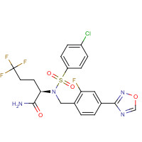 1146699-66-2 (2R)-2-[(4-chlorophenyl)sulfonyl-[[2-fluoro-4-(1,2,4-oxadiazol-3-yl)phenyl]methyl]amino]-5,5,5-trifluoropentanamide chemical structure