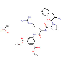 74503-72-3 acetic acid;dimethyl 5-[[(2S)-2-[[(2S)-1-[(2R)-2-amino-3-phenylpropanoyl]pyrrolidine-2-carbonyl]amino]-5-(diaminomethylideneamino)pentanoyl]amino]benzene-1,3-dicarboxylate chemical structure